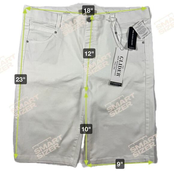 Liverpool Los Angeles Gia Glider Cruiser Pull On White Denim Shorts Size 16/33 - Picture 4 of 8